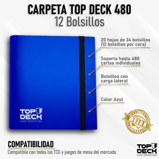 Carpeta con elástico azul - 480 bolsillos