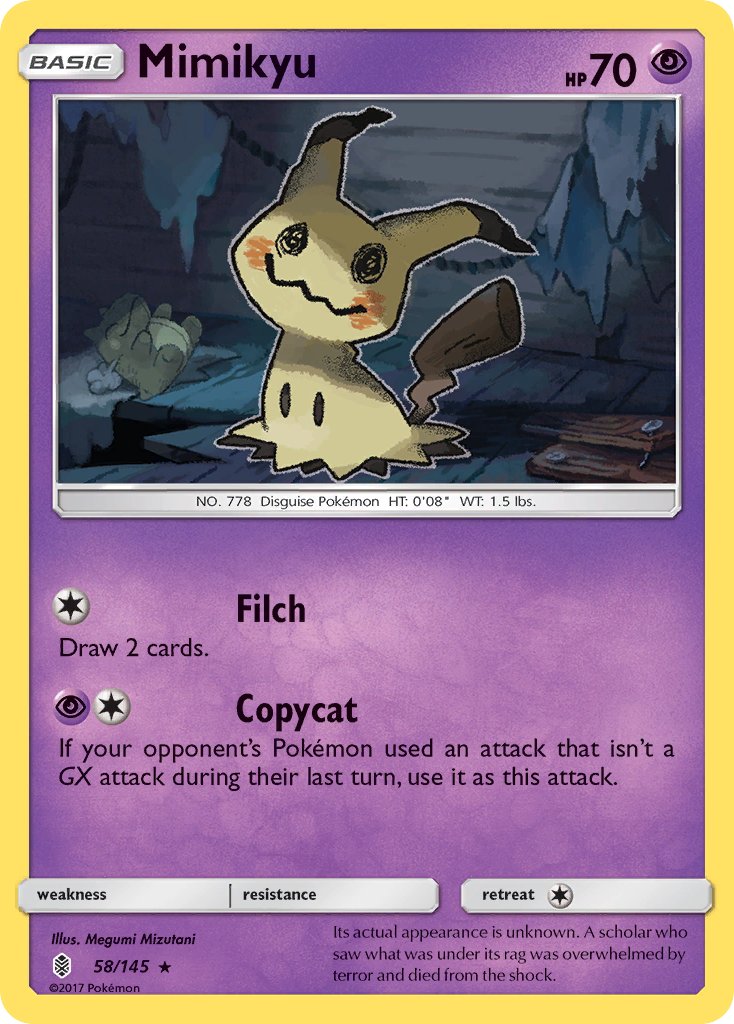 Mimikyu (58/145) (Exclusivo de la baraja temática) [Sol y luna: Guardianes nacientes] 