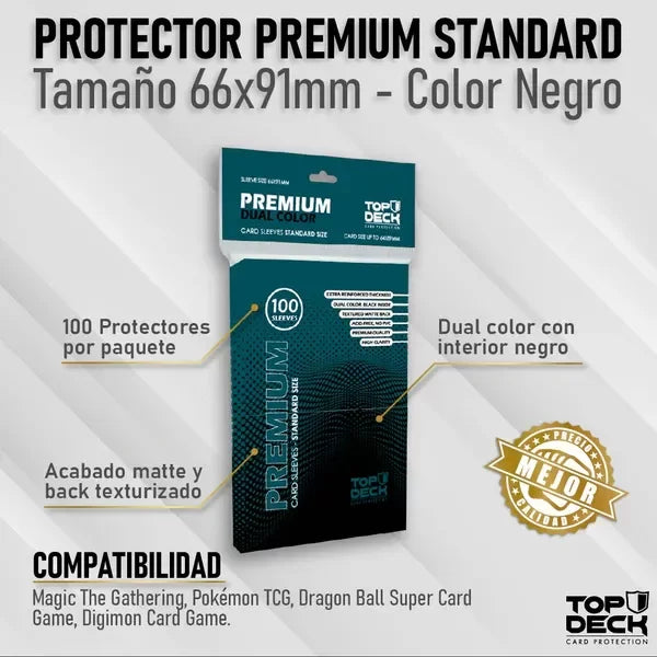 100 Protectores Standard 66x91mm Negros