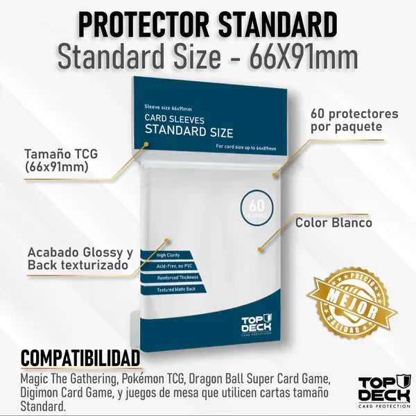 60 Protectores Standard 66x91mm Blancos