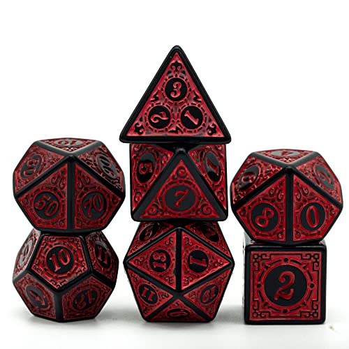 Set dados de rol estilo grabado (Rojo)