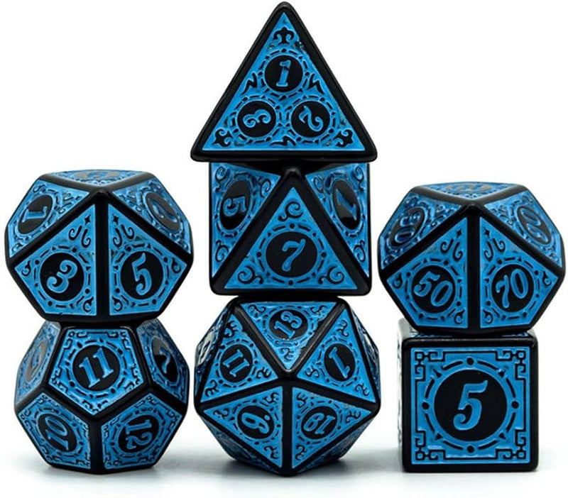 Set dados de rol estilo grabado (Azul)