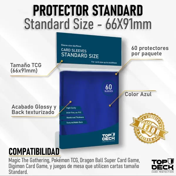 60 Protectores Standard 66x91mm Azules