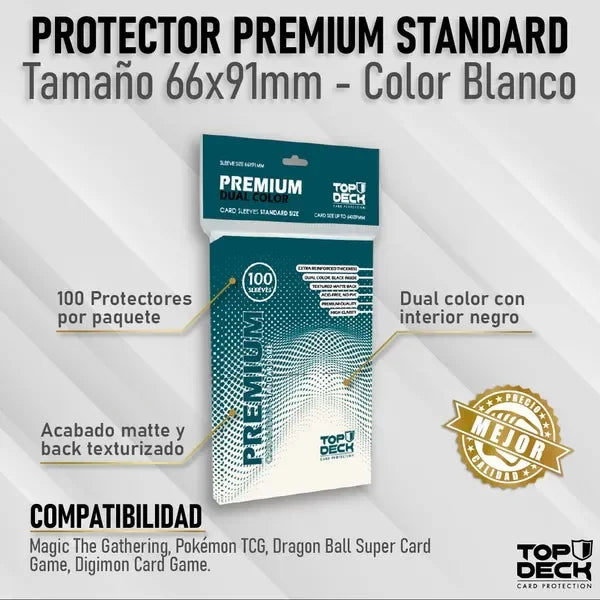 100 Protectores Standard 66x91mm Blancos