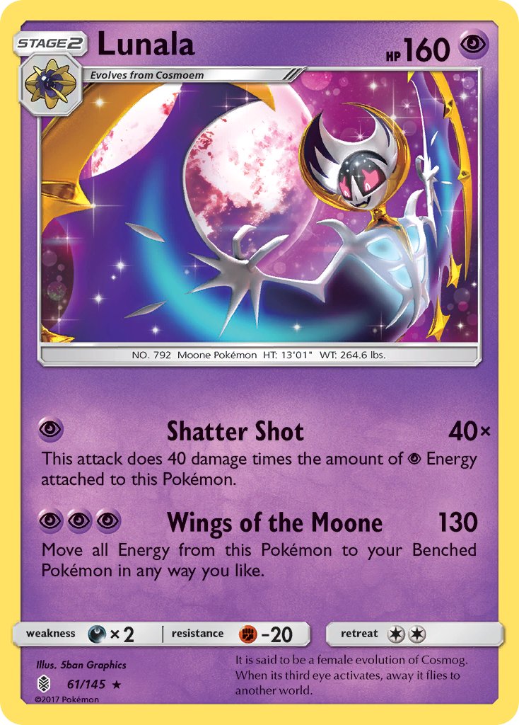 Lunala (61/145) (Exclusivo de la baraja temática) [Sol y luna: Guardianes nacientes] 