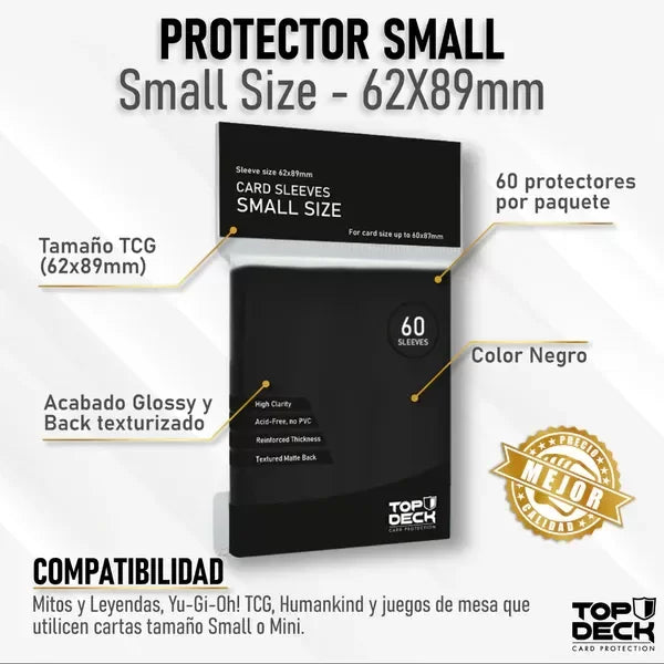 60 Protectores Small 62x89mm Negro