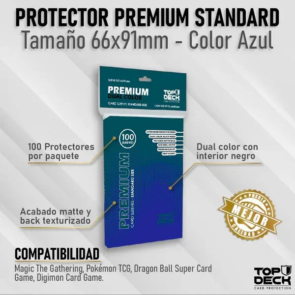 100 Protectores Standard 66x91mm Azul