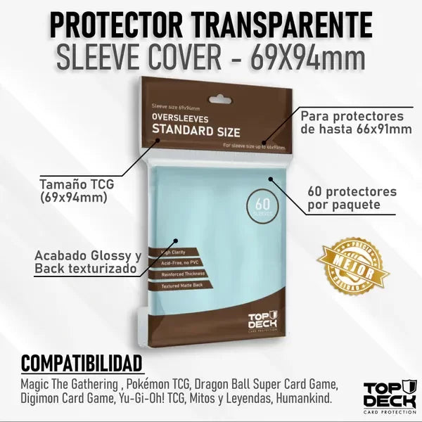 60 Cubre Protectores Standard 69x94mm (Oversleeves)