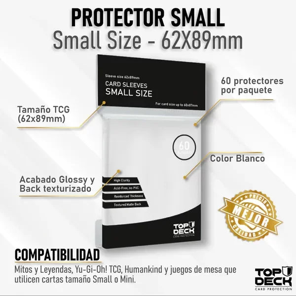 60 Protectores Small 62x89mm Blancos