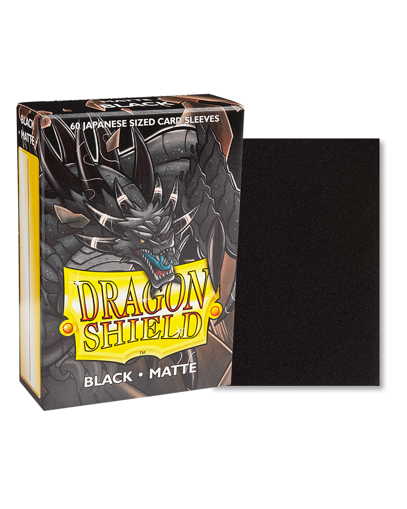 Dragon Shield Sleeves - JAPANESE SIZE - Matte Black (60 protectores)