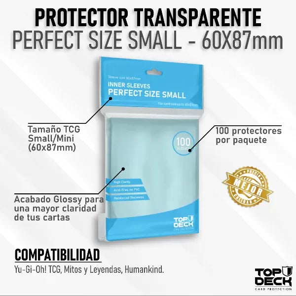 100 Protectores Perfect Size Small 60x87mm