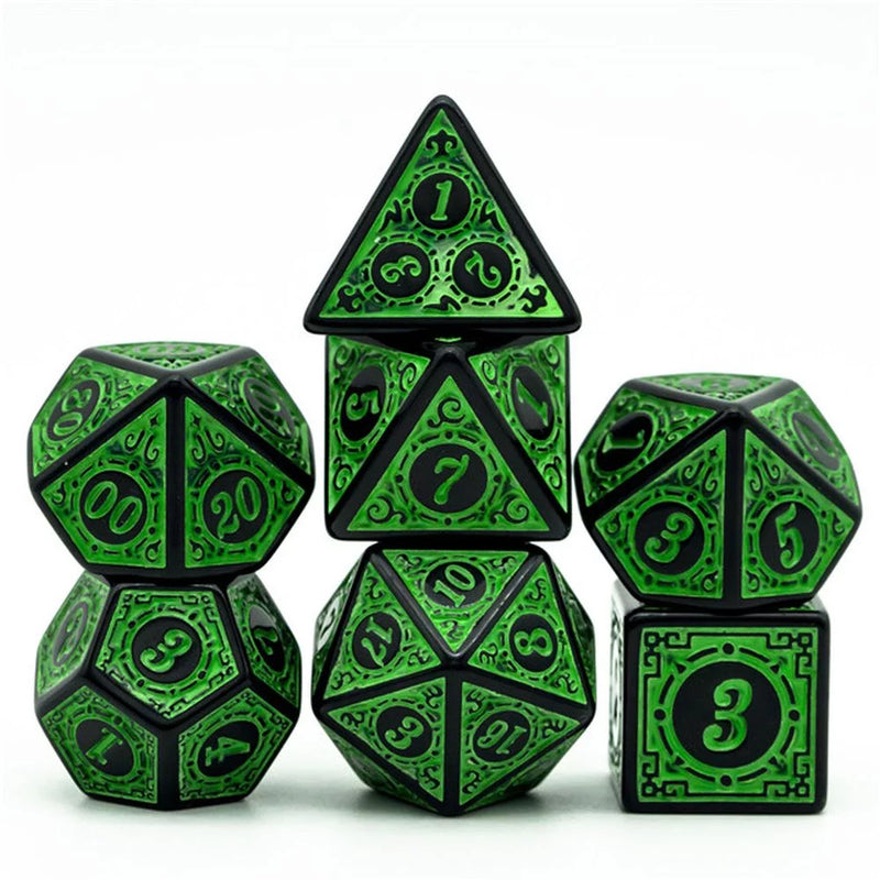 Set dados de rol estilo grabado (Verde)