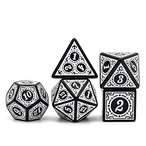 Set dados de rol estilo grabado (Blanco)