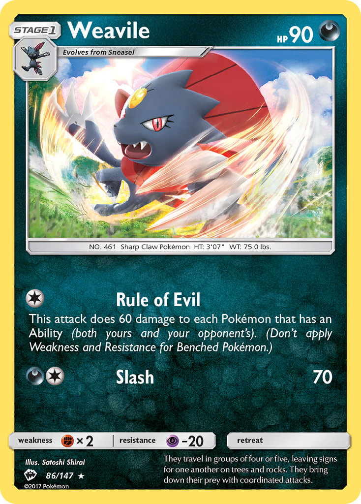 Weavile (86/147) [Sol y Luna: Sombras ardientes] 