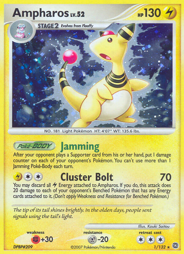 Ampharos (1/132) (Exclusivo de la baraja temática) [Diamond &amp; Pearl: Secret Wonders] 