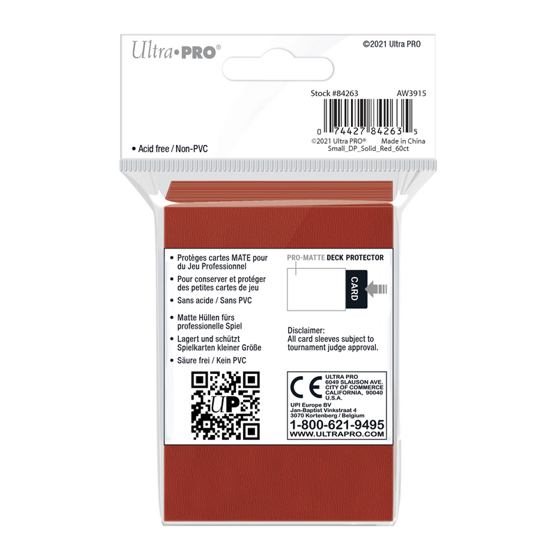 Ultra PRO: Small 60ct Sleeves - PRO-Matte (Red)