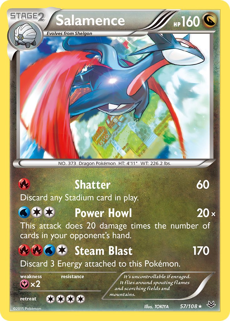 Salamence (57/108) (Exclusivo de la cubierta temática) [XY: Roaring Skies] 