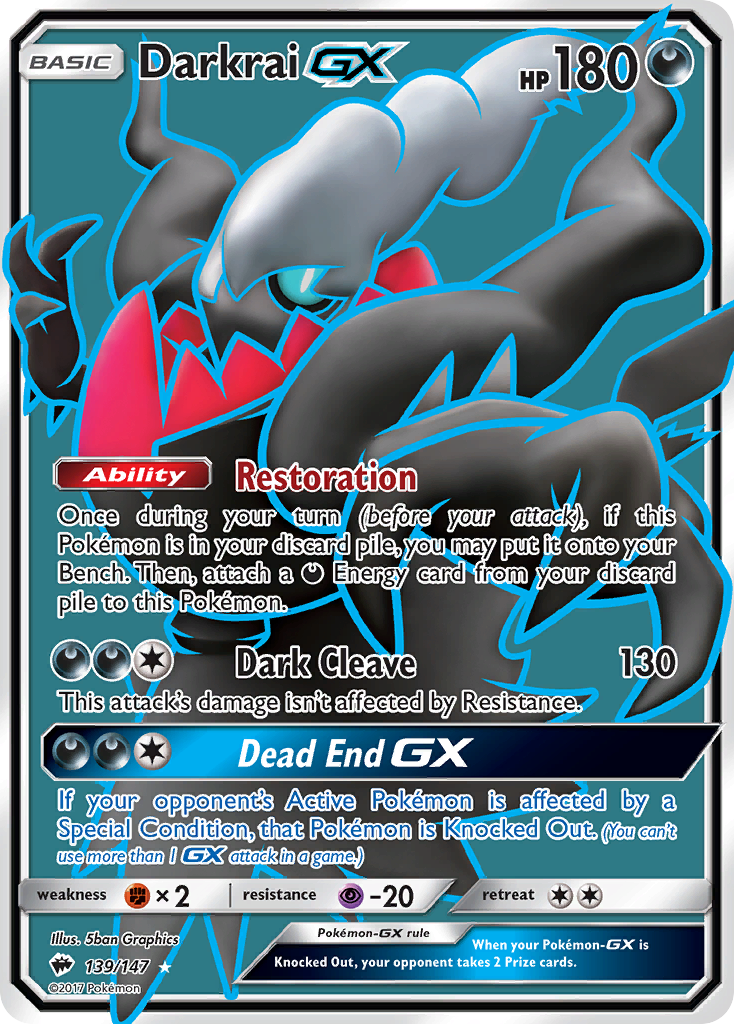 Darkrai GX (139/147) [Sol y Luna: Sombras ardientes] 